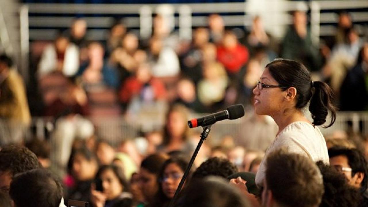 Student speaking