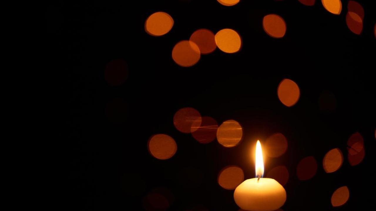 Warm Candle and bokeh lights