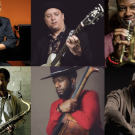 Collage of six musicians, each playing different instruments, showcasing diverse styles and expressions.