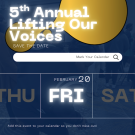 Fifth Annual Lifting Our Voices event announcement with date February 20 highlighted.